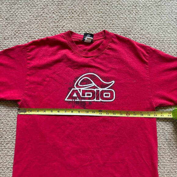 vintage y2k 2000s adio footwear skate tshirt red large emo grunge goth - Picture 5 of 8